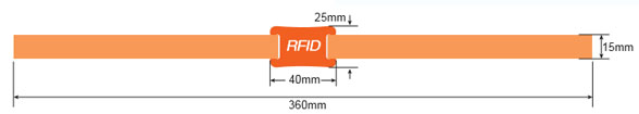 RFID Woven Wrsitband Size